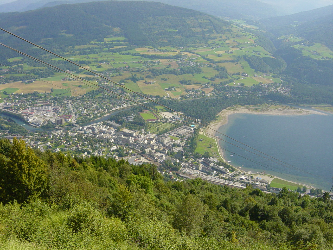 Picture of Voss, Norway, from high up near the cable car station